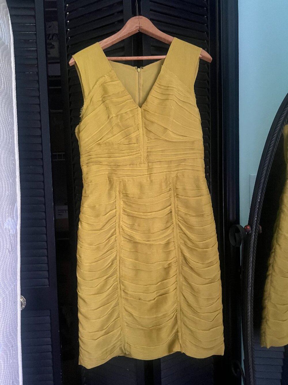 Banana Republic Citron Yellow Cocktail Midi Dress Size 8-10 Tag Missing